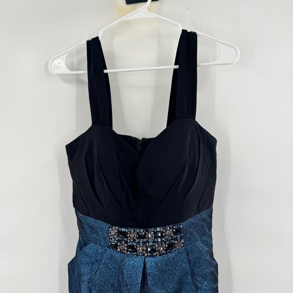 Alexia Admor Black and Blue Sheath Cocktail Dress M - Picture 3 of 8